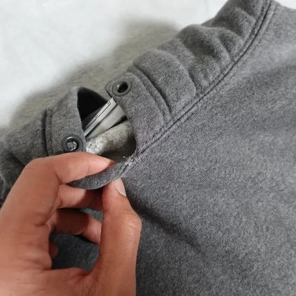 Vintage Nike Swoosh Pullover Hoodie Mens M Streetwear Embroidered Gray - Picture 7 of 11